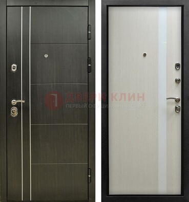 Морозостойкая темная металлическая дверь с МДФ ДМ-164 в Люберцах